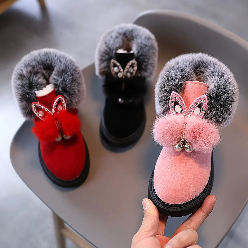 2021 New Arrival High Quality Cute Rabbit Plush Warm Winter Casual Children Snow Boots for Girls, Black/red/pink
2021 New Arrival High Quality Cute Rabbit Plush Warm Winter Casual Children Snow Boots for Girls, Black/red/pink