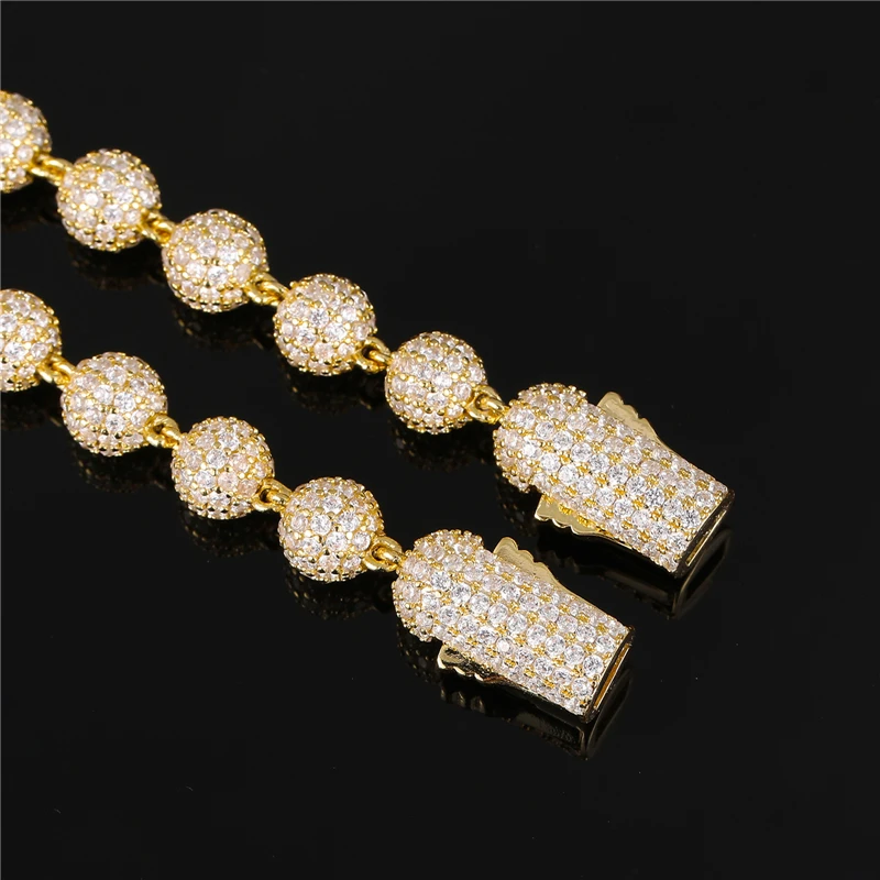 Luxury Hip Hop Jewelry Men Women Real 18K Gold Plated Prong Diamond 8mm Round Bead Zirconia Bracelet Iced Out Ball Chain Link, Gold sliver
Luxury Hip Hop Jewelry Men Women Real 18K Gold Plated Prong Diamond 8mm Round Bead Zirconia Bracelet Iced Out Ball Chain Link, Gold sliver