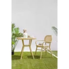 Traditional French Antique Finish Bistro Rattan Side Chair For Garden Use