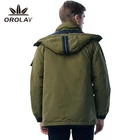 Jacket Men's Down Coat Orolay Detachable Hood Men's Warm Army Green Parka Jacket Anorak Winter Coat