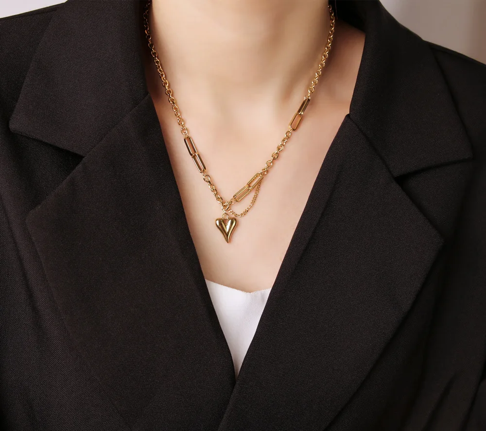 2020 Vintage Titanium Steel Love Heart Necklaces Gold Plated Link Chain Heart Choker Necklace For Girls
2020 Vintage Titanium Steel Love Heart Necklaces Gold Plated Link Chain Heart Choker Necklace For Girls