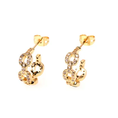 Hip Hop Full CZ Crystal Figure 8 Buckle C Shaped Stud Earrings Fashion Gold Plated Zirconia Circle Earrings
Hip Hop Full CZ Crystal Figure 8 Buckle C Shaped Stud Earrings Fashion Gold Plated Zirconia Circle Earrings