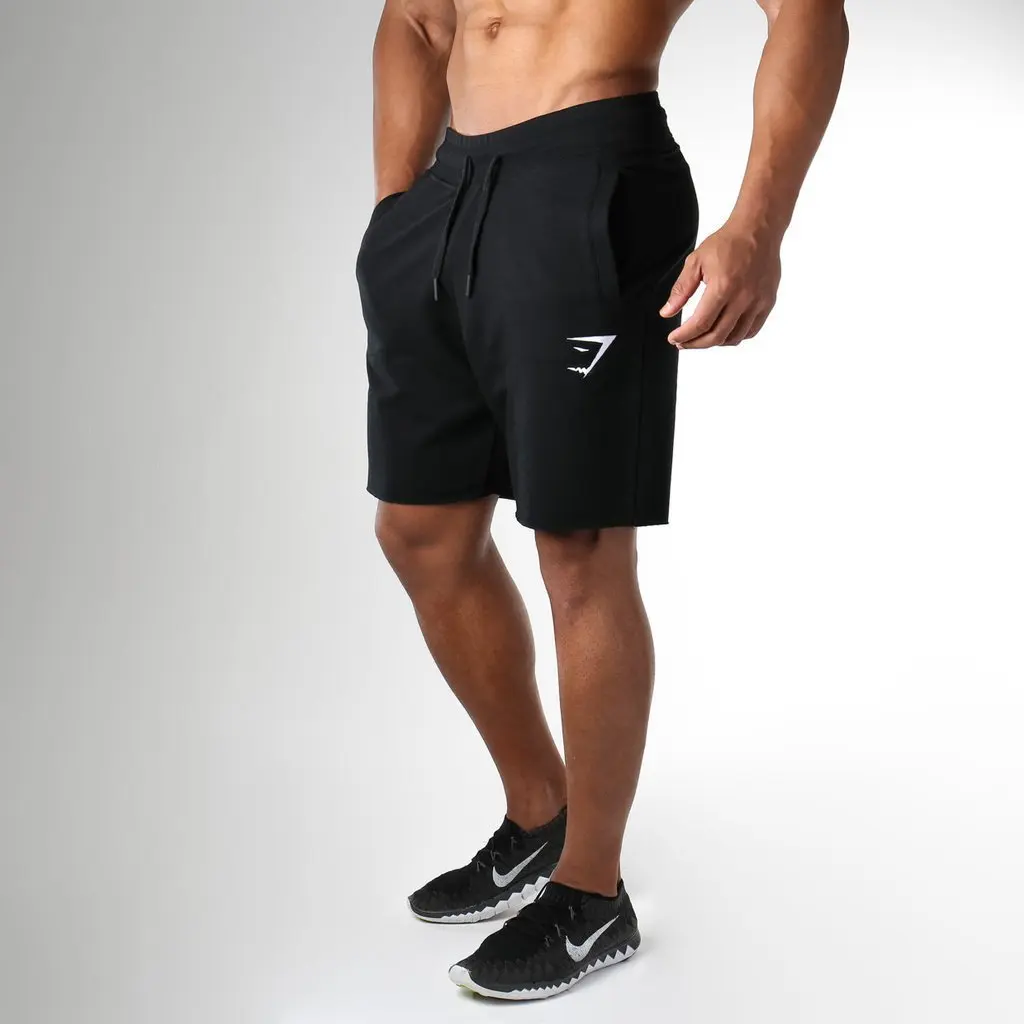 Solid sports fitness shorts men's raw edge outdoor training casual shark shorts, Picture 
Solid sports fitness shorts men's raw edge outdoor training casual shark shorts, Picture