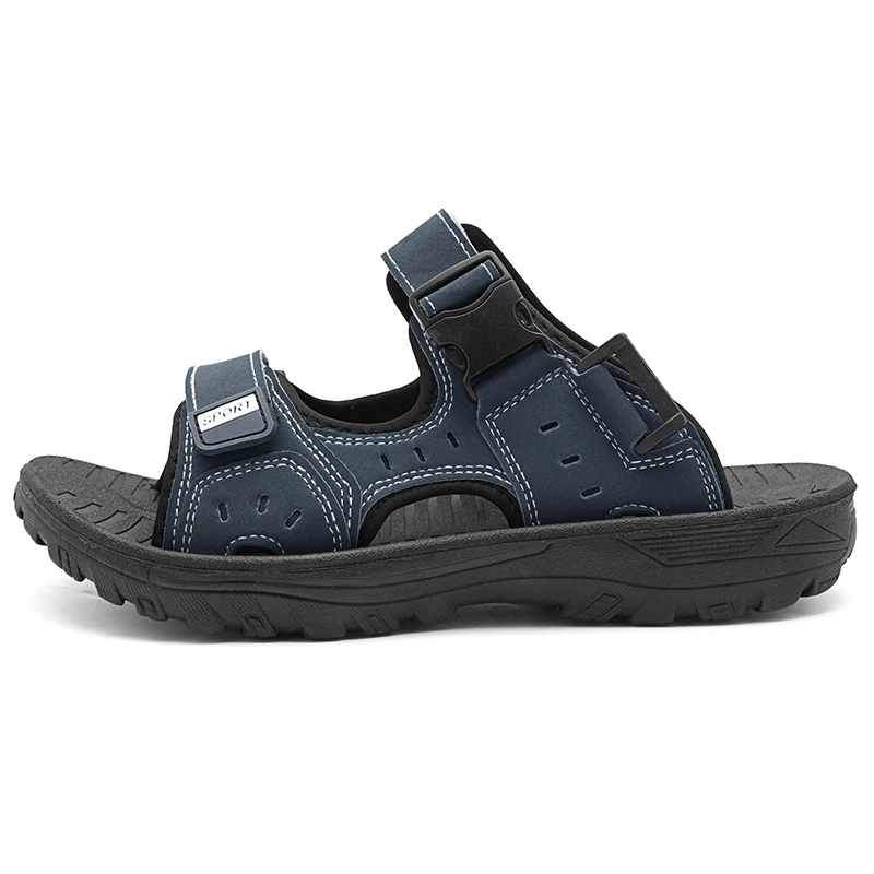 New style fashion men beach slippers sandals for summer walking style shoes, Black/grey/blue
New style fashion men beach slippers sandals for summer walking style shoes, Black/grey/blue