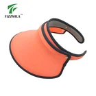 Plain Brim Big Visor Sun Curved Woman Summer Uv Protection Adjustable Womens Wide Brim Big Visor Sun Visor Hat