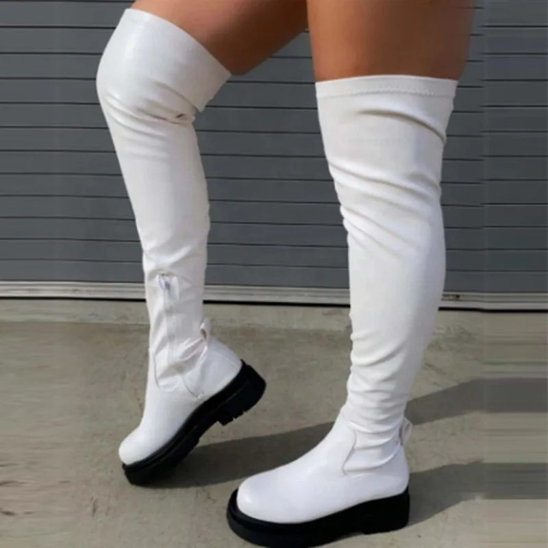 Handmade New Model Shoes Winter Long Stretch Boots Round Toe Platform Over the Knee Boots Women Flats Casual Shoes Sports, Black,white
Handmade New Model Shoes Winter Long Stretch Boots Round Toe Platform Over the Knee Boots Women Flats Casual Shoes Sports, Black,white