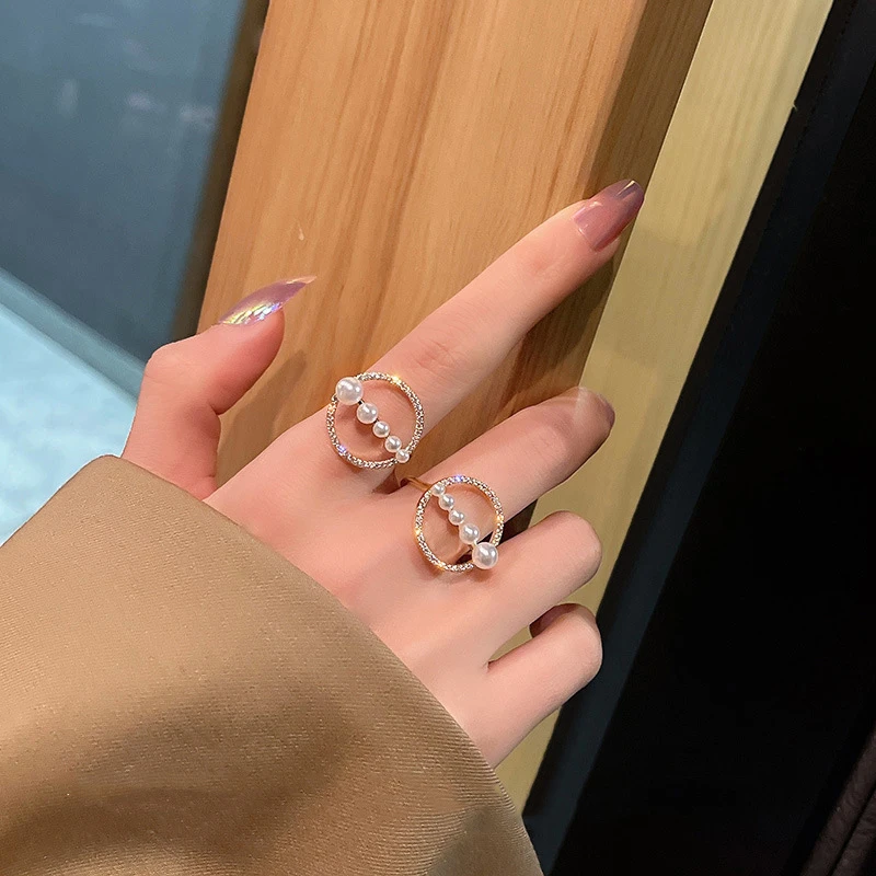Aimgal Jewelry stainless steel CZ alloy Zircon Opening round irregular pearl ring women
Aimgal Jewelry stainless steel CZ alloy Zircon Opening round irregular pearl ring women