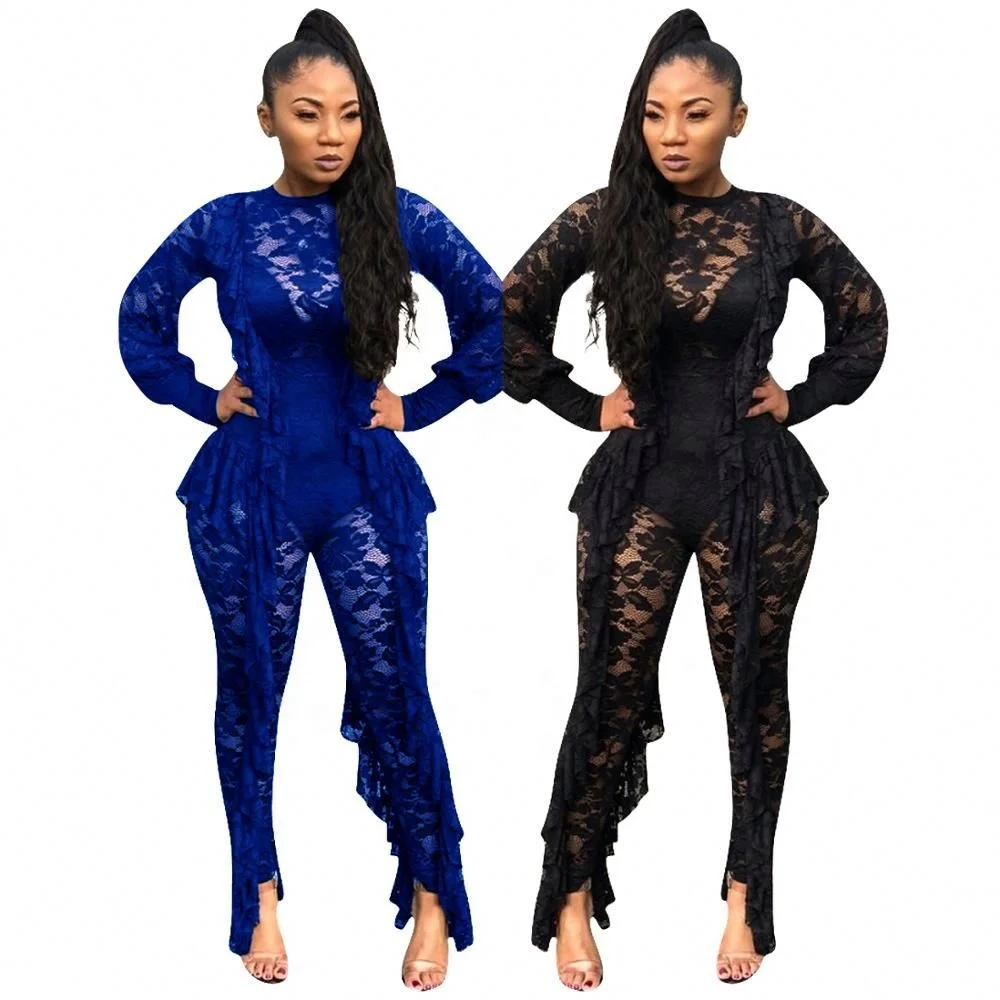 Y8042 The Latest Design Of Long Sleeve Lace Sexy Transparent Women's Jumpsuit, Black\blue
Y8042 The Latest Design Of Long Sleeve Lace Sexy Transparent Women's Jumpsuit, Black\blue