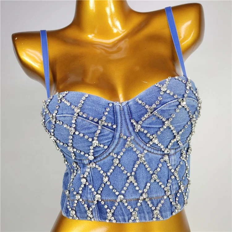 High Quality Stock Diamond Women Denim Overall Cropped Crop Tank Top sexy, Blue color
High Quality Stock Diamond Women Denim Overall Cropped Crop Tank Top sexy, Blue color