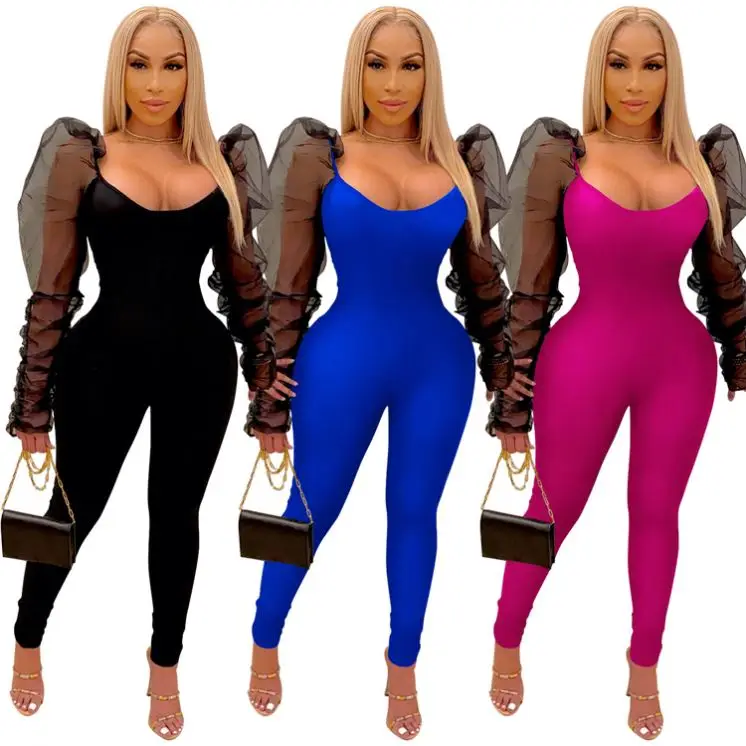 D95910 Hot Onsale Women Fashion Clothing 2021 Tredency Puff Mesh Sleeve Women Sexy One Piece Jumpsuits And Rompers
D95910 Hot Onsale Women Fashion Clothing 2021 Tredency Puff Mesh Sleeve Women Sexy One Piece Jumpsuits And Rompers