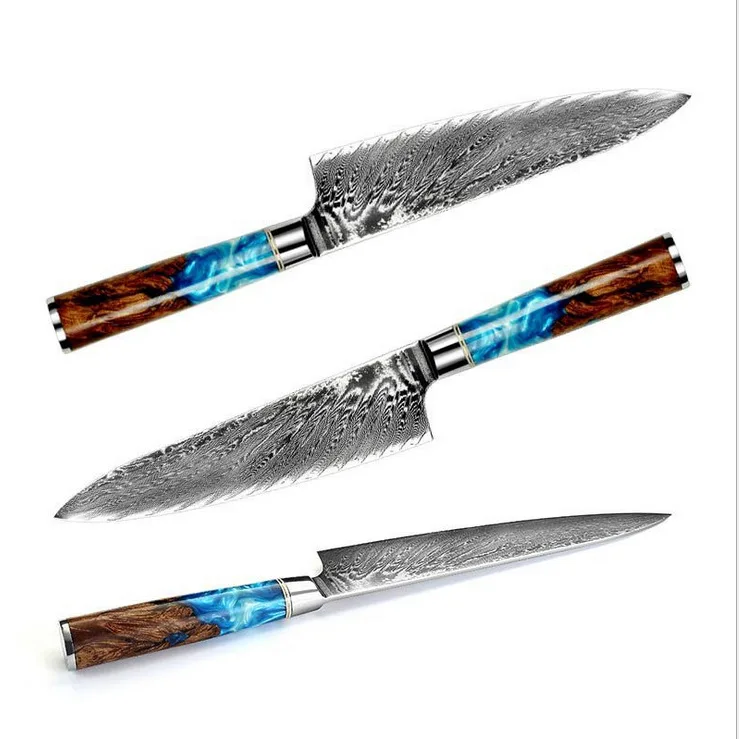 8 inch professional damascus steel kitchen knife VG10 Japanese chef knife with Resin handle color box
8 inch professional damascus steel kitchen knife VG10 Japanese chef knife with Resin handle color box