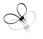 Heavy Duty Police Nylon Double Cuff Zip Ties Handcuffs Disposable Black Plastic Cable Ties, 27.5", 250-lb, One Pack