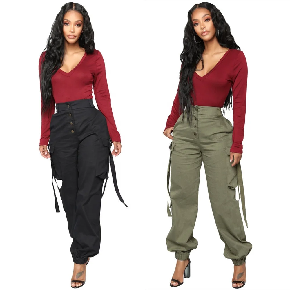 Ladies Hot Sale Fashion Multi-pocket Cotton Workwear Women's Casual Pants with drawstring
Ladies Hot Sale Fashion Multi-pocket Cotton Workwear Women's Casual Pants with drawstring