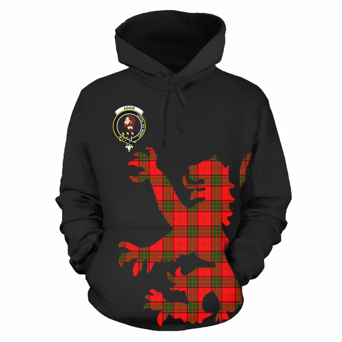 Scotland Adair Clan Tartan Lion & Thistle Printed Pullover Sweatshirt With Big Pockets Custom Classic Black Hoodies For Men, Customized color
Scotland Adair Clan Tartan Lion & Thistle Printed Pullover Sweatshirt With Big Pockets Custom Classic Black Hoodies For Men, Customized color