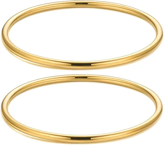 Thin Round Bangle Bracelet Stainless Steel Solid Plain Polished Bracelets Gold Plated Stackable Bracelets for Women, Picture shows
Thin Round Bangle Bracelet Stainless Steel Solid Plain Polished Bracelets Gold Plated Stackable Bracelets for Women, Picture shows