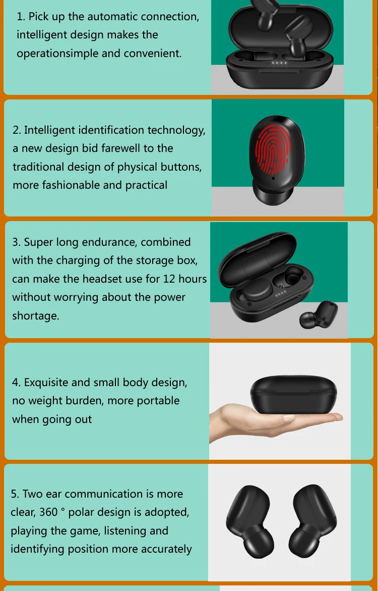 A6X Wireless Earbuds Bluetooth 5.0 Headset VS Haylou GT1 18H Playtime Zero Pressure Wearing One-Step Pairing with Touch-Control - ANKUX.COM