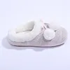 OEM new arrival fashion casual women winter indoor outdoor cable knit sweater with pom poms thermal slippers shoes for ladies