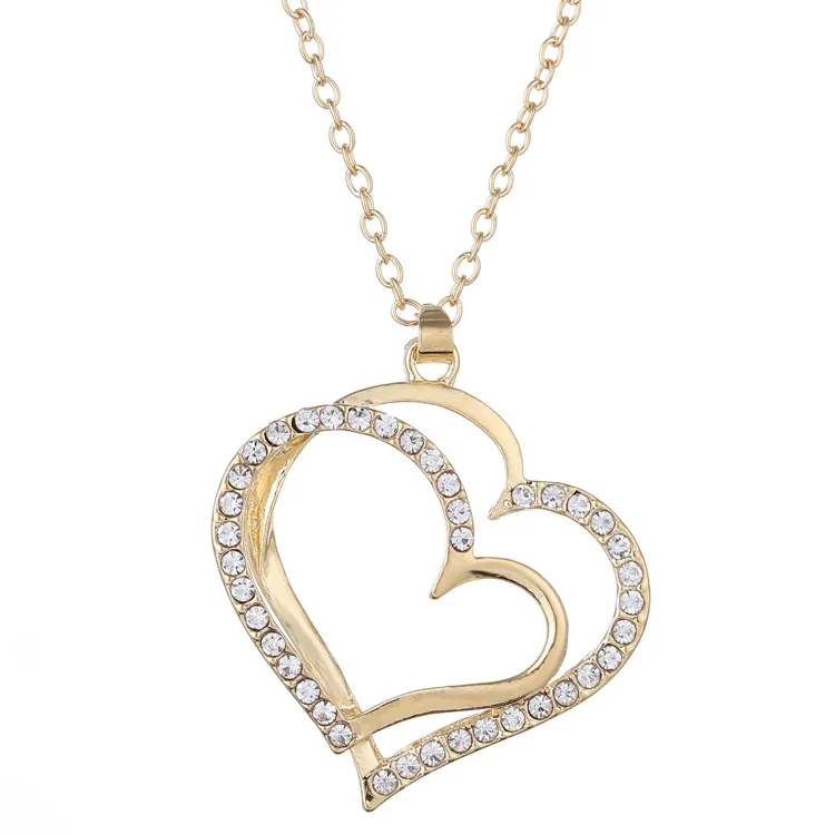 New Design Full Rhinestone Crystal Diamond Heart Necklace Gold Plated Double Layer Heart Choker Necklace for women's Day, Picture color
New Design Full Rhinestone Crystal Diamond Heart Necklace Gold Plated Double Layer Heart Choker Necklace for women's Day, Picture color