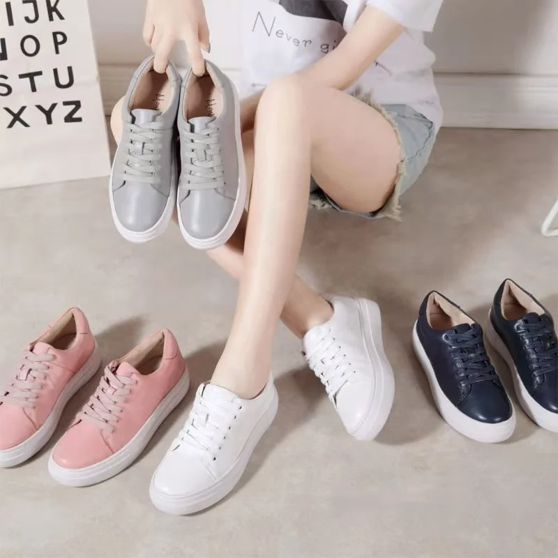 Classic white top quality genuine leather sneakers with high quality rubber outsoles for ladies casual flat sneaker shoes, White,grey,dk.navy,pink
Classic white top quality genuine leather sneakers with high quality rubber outsoles for ladies casual flat sneaker shoes, White,grey,dk.navy,pink