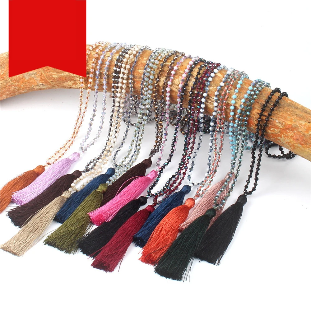 Wholesale crystal glass flat Bead Handmade Beaded Necklace Tassel Necklace women's Necklace, Pictured
Wholesale crystal glass flat Bead Handmade Beaded Necklace Tassel Necklace women's Necklace, Pictured