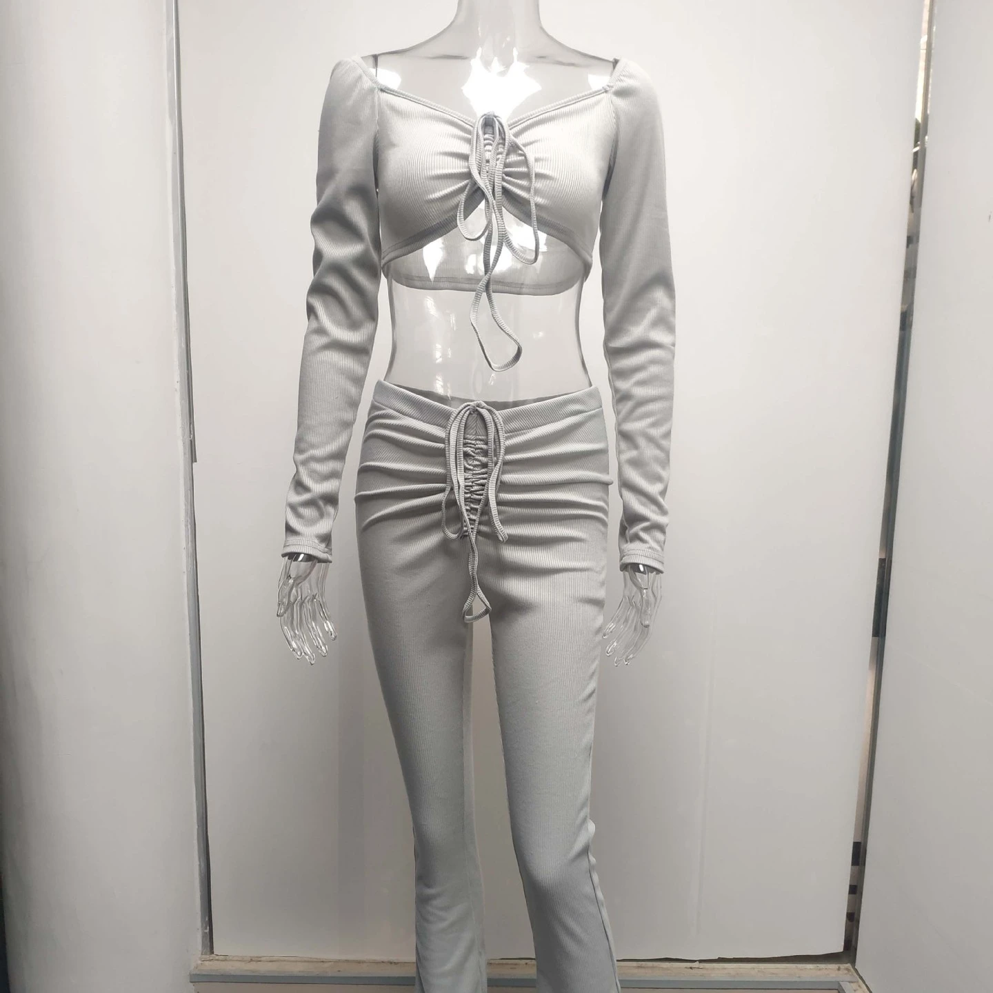 New Custom Logo Women's Long-Sleeved Square-Neck t-Shirt Slim Fit Straight Trousers Suit Women, Customized color
New Custom Logo Women's Long-Sleeved Square-Neck t-Shirt Slim Fit Straight Trousers Suit Women, Customized color