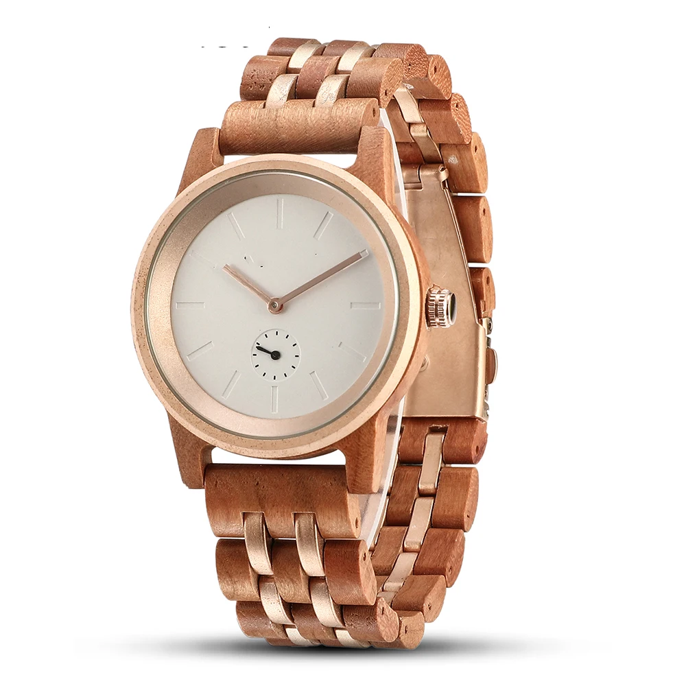 Lover High Quality Japanese Movement Quartz Analog Wrist Watches 2020 New Sub-dial Cherry Wood And Metal Combined Wooden Watches
Lover High Quality Japanese Movement Quartz Analog Wrist Watches 2020 New Sub-dial Cherry Wood And Metal Combined Wooden Watches