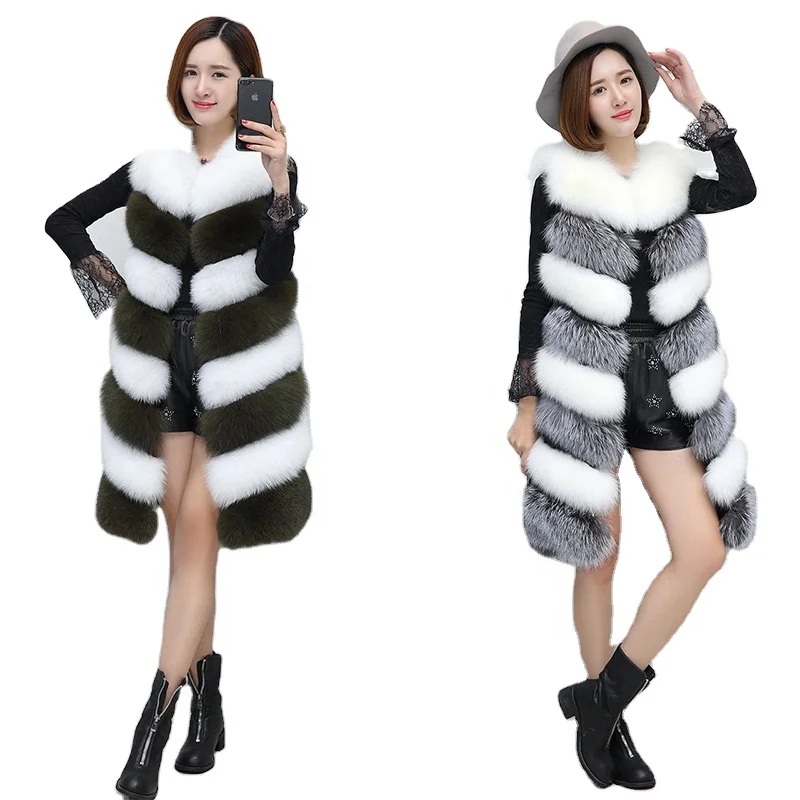 Plus Size Coats New fashion high quality wholesale winter warm colored ladies faux fox fur vest, Customized color
Plus Size Coats New fashion high quality wholesale winter warm colored ladies faux fox fur vest, Customized color