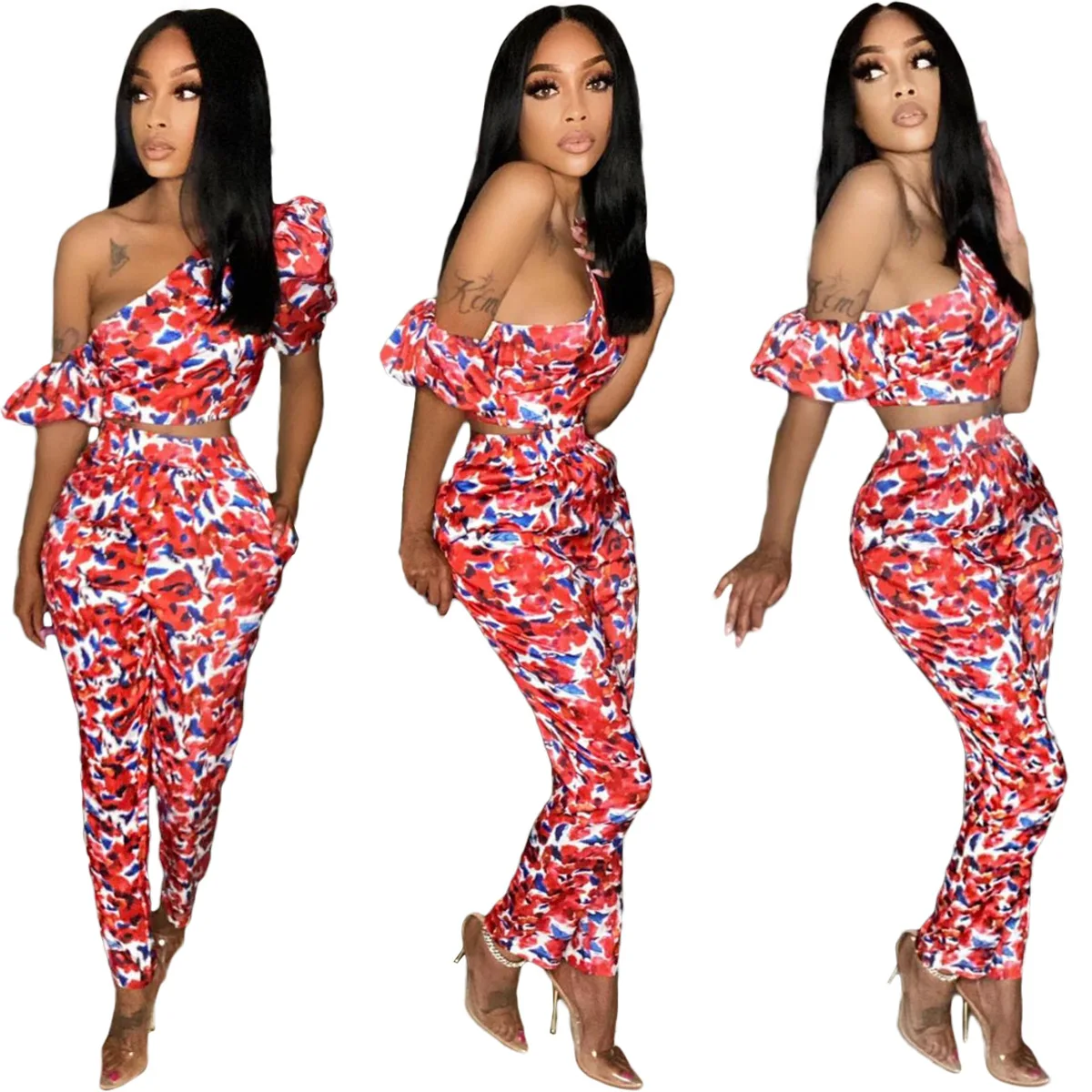 Dropshipping 2021 Vintage Off Shoulder Floral Print Fashion Two Piece set Female, As picture or customized make
Dropshipping 2021 Vintage Off Shoulder Floral Print Fashion Two Piece set Female, As picture or customized make