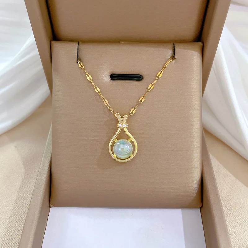 2023 New Arrival 18k Gold Plated Stainless Steel Pendant Necklace Trendy Mermaid Opal Pearl Necklace For Women Valentines Gift
2023 New Arrival 18k Gold Plated Stainless Steel Pendant Necklace Trendy Mermaid Opal Pearl Necklace For Women Valentines Gift
