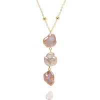 Hot Sale Women Ladies Flower Shape 14K Gold Plated Three Pearl Pendant Necklace With Cheap Price
Hot Sale Women Ladies Flower Shape 14K Gold Plated Three Pearl Pendant Necklace With Cheap Price