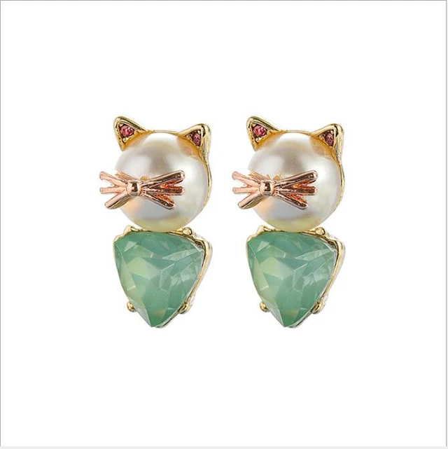 Wholesale Women Jewelry S925 Silver Needle Animal Gemstone Personality Cat Pearl Earrings
Wholesale Women Jewelry S925 Silver Needle Animal Gemstone Personality Cat Pearl Earrings