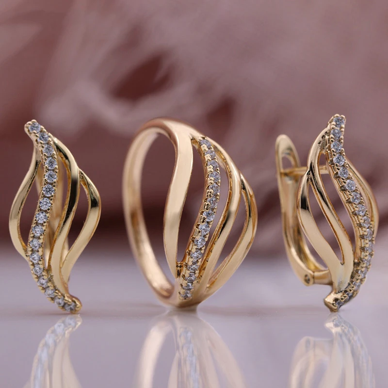 2022 new 585 rose gold electroplating earrings ring set cross-border direct supply micro-set zircon ring earrings set, Rosegold
2022 new 585 rose gold electroplating earrings ring set cross-border direct supply micro-set zircon ring earrings set, Rosegold