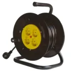 Overheat protected Extension socket 4* German socket cable plastic reel