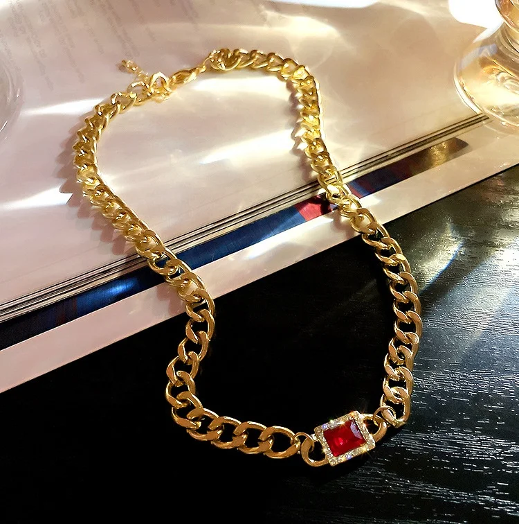 Vintage Gold Silver Color Metal Chain Chokers Multicolor Geometric Rhinestone Necklaces Minimalist Collars Jewelry, Picture shows
Vintage Gold Silver Color Metal Chain Chokers Multicolor Geometric Rhinestone Necklaces Minimalist Collars Jewelry, Picture shows
