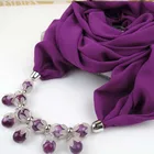 factory direct selling Necklace pendant scarf lady Chiffon pure color scarf popular silk scarf 0918A