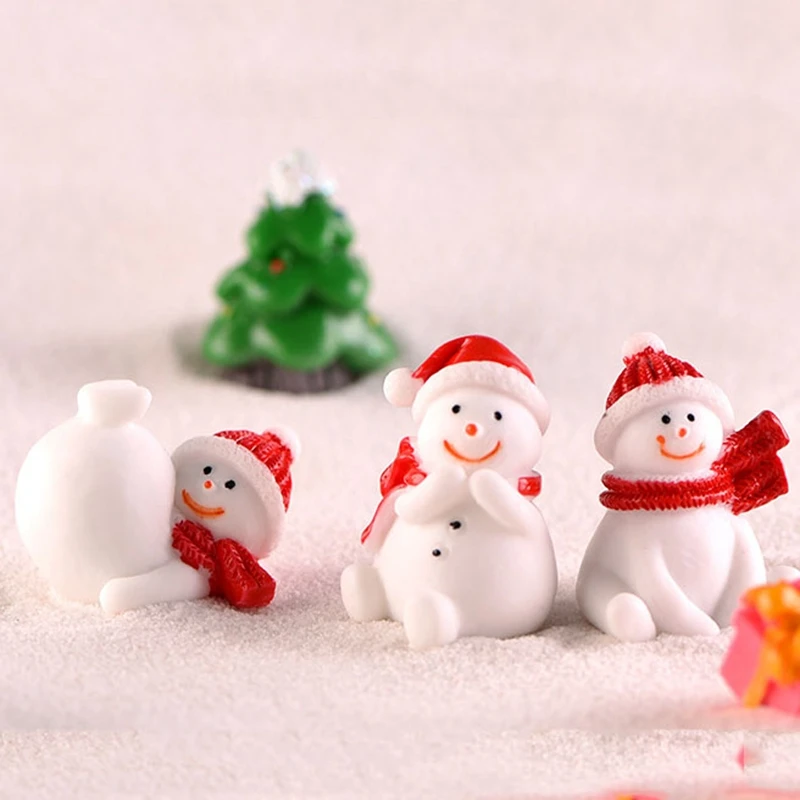 mini toy resin cake topper santa elk christmas decor action