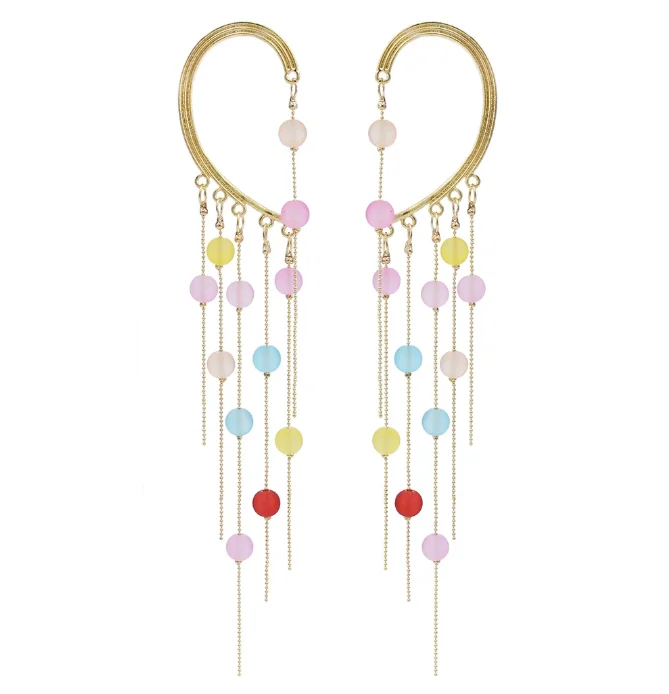 Hanging ear cuff white pearl color transparent beads tassel ear hook ear clip party gift women jewelry, White,colorful
Hanging ear cuff white pearl color transparent beads tassel ear hook ear clip party gift women jewelry, White,colorful