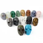 Wholesale high quality beautiful charming small natural stone gem a variety of colors mini crystal skull sold to friends