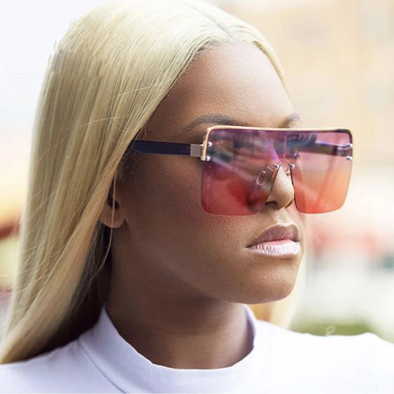 28048 Fashion Vintage Metal Rimless Oversized One-piece Gradient Square Sunglasses, As picture
28048 Fashion Vintage Metal Rimless Oversized One-piece Gradient Square Sunglasses, As picture