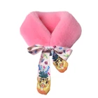 Girls Scarf Girls Fashional Soft Faux Fur Long Scarf With Skil Ribbon