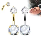2020 The Latest Design Round CZ Prong Set Internally Threaded 316L Surgical Steel 16G Belly Button Rings Hot Wholesale