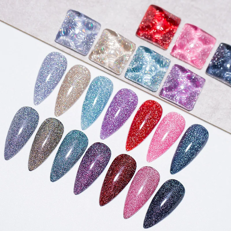 MEET ACROSS Private Label Nail Art 7 Colors Diamond Disco Gel Collection Paint Flash Reflective Glitter Gel Nail Polish
MEET ACROSS Private Label Nail Art 7 Colors Diamond Disco Gel Collection Paint Flash Reflective Glitter Gel Nail Polish