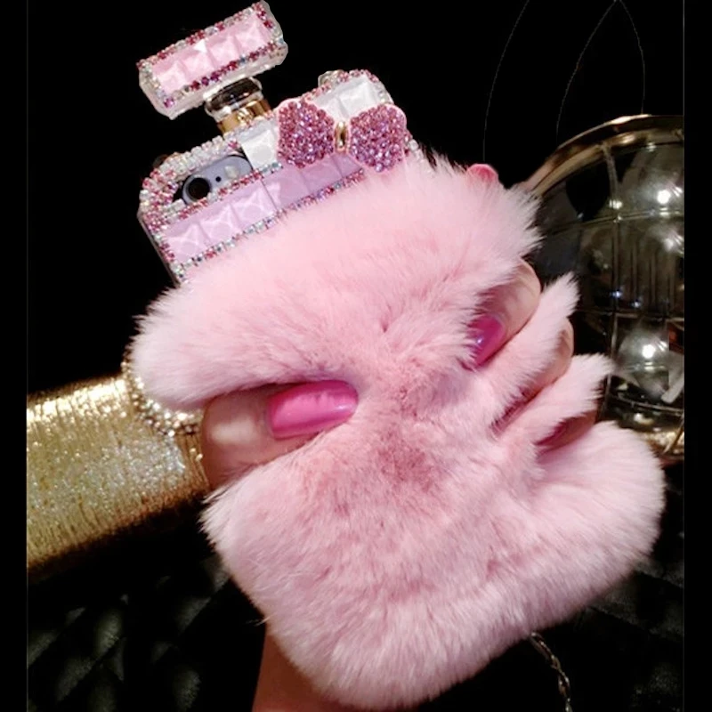 High Quality Bling Diamond Rhinestone Fur Perfume Bottle Phone Case For iPhone 11 12 Pro Xs Max Warm Furry Case Plush Soft Cover
High Quality Bling Diamond Rhinestone Fur Perfume Bottle Phone Case For iPhone 11 12 Pro Xs Max Warm Furry Case Plush Soft Cover