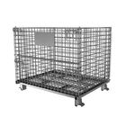 Wholesale collapsible heavy duty wire mesh container storage cage pallet box