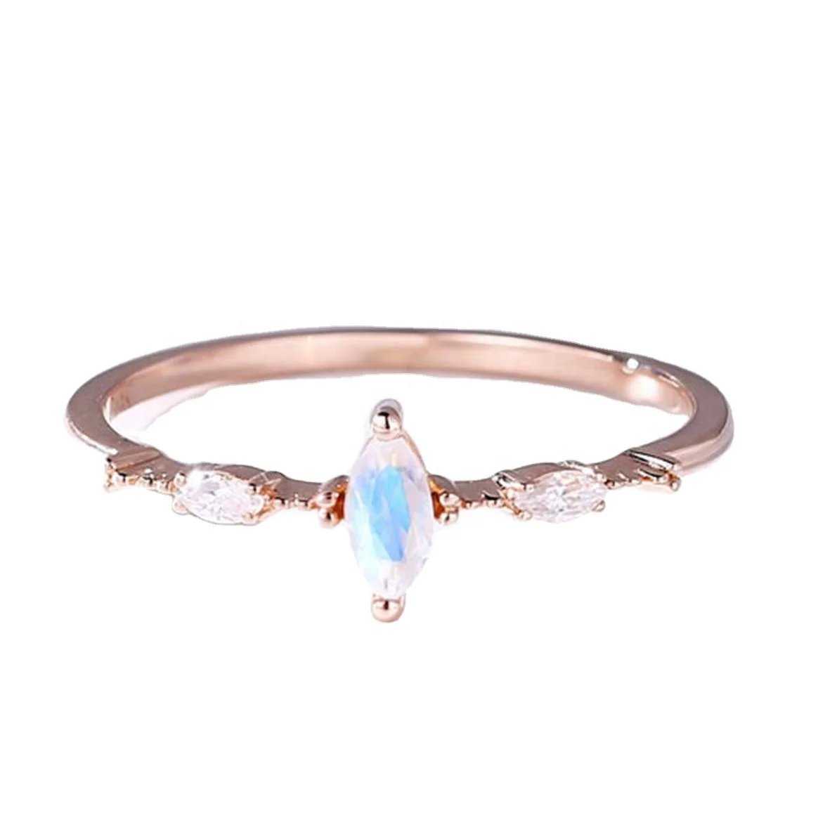 Rose gold Plating 925 Silver Engagement Ring Finger Jewelry Female Marquise cut Moonstone Rings For Girl's
Rose gold Plating 925 Silver Engagement Ring Finger Jewelry Female Marquise cut Moonstone Rings For Girl's