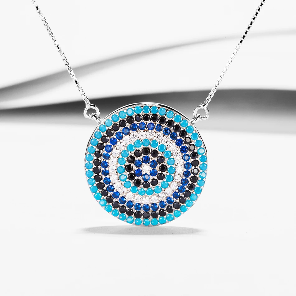 High Quality 925 Sterling Silver Necklace With Crystal Blue Eye Pendants Necklaces For Women Fashion Jewelry
High Quality 925 Sterling Silver Necklace With Crystal Blue Eye Pendants Necklaces For Women Fashion Jewelry