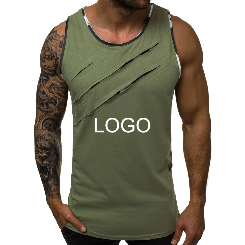 hot sales summer men's sleeveless vest broken copper camouflage personalized fitness vest
hot sales summer men's sleeveless vest broken copper camouflage personalized fitness vest