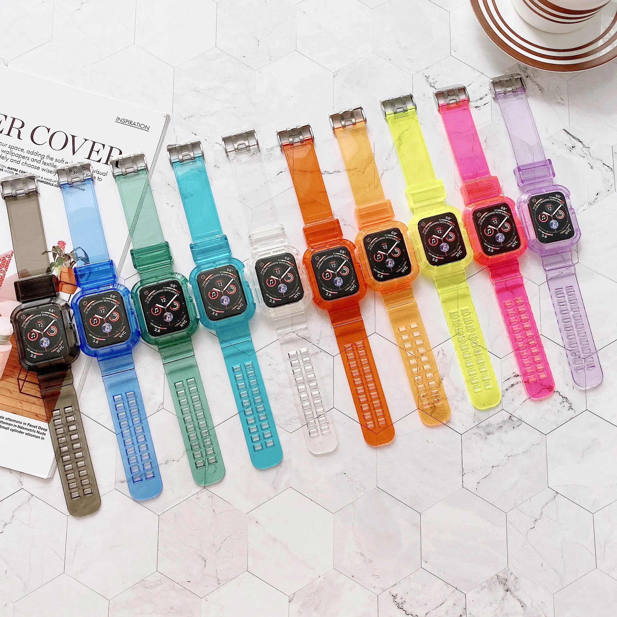 Silicone Watch Bands for Apple Watch Wrist Replacement Strap Transparent Watch Band for iWatch 44mm 38mm
Silicone Watch Bands for Apple Watch Wrist Replacement Strap Transparent Watch Band for iWatch 44mm 38mm