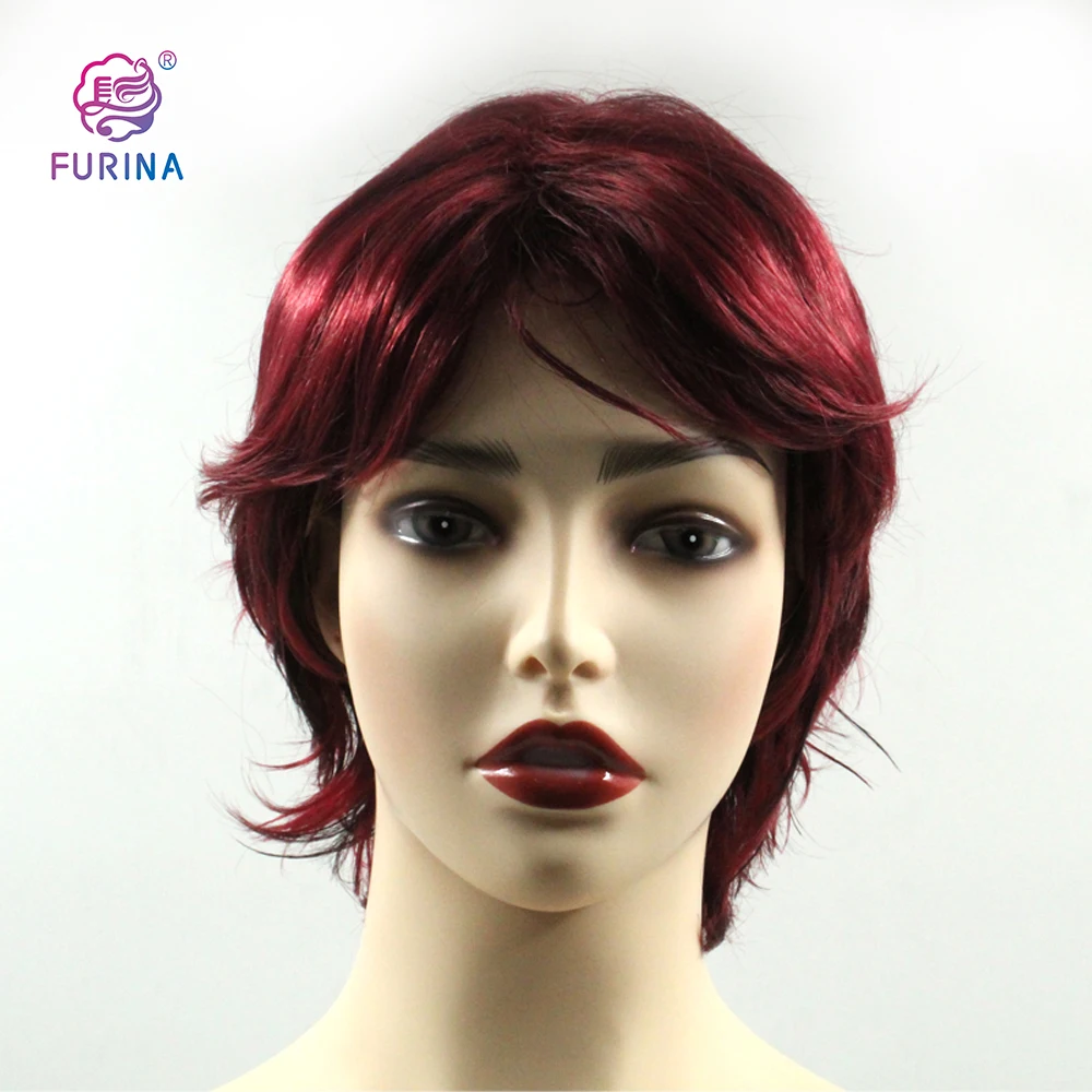 Cheapest heat resistant synthetic non lace wigs 99J# Pixie Cut Short Machine made wigs for black women
Cheapest heat resistant synthetic non lace wigs 99J# Pixie Cut Short Machine made wigs for black women