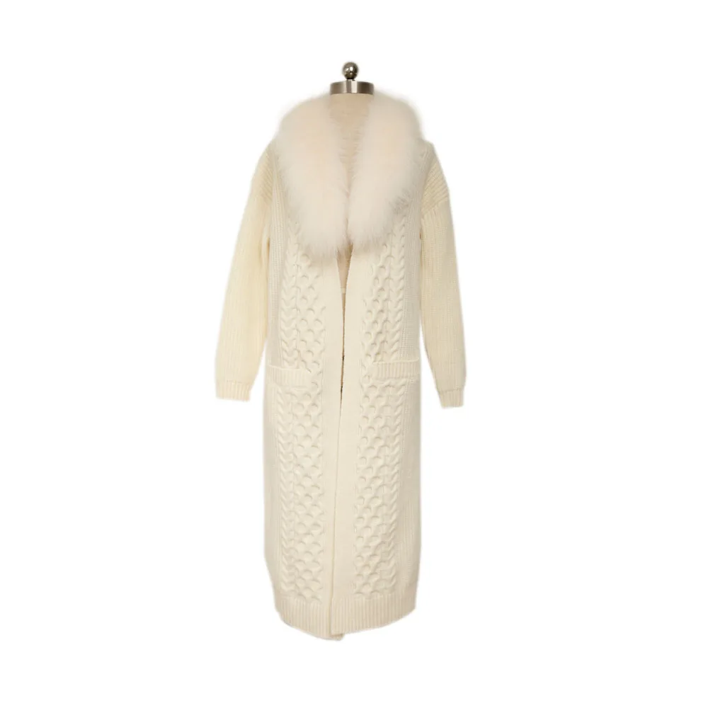 Quality fox fur collar cardigan top big pocket wool cashmere cardigan women long knit cardigan
Quality fox fur collar cardigan top big pocket wool cashmere cardigan women long knit cardigan